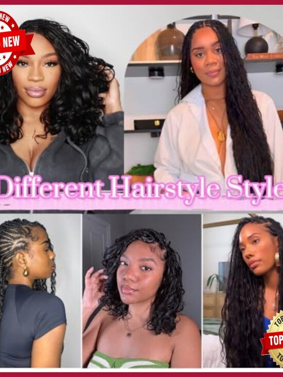 20 Inch Deep Wave Human Hair Extensions for Boho Braids 100G main image 4
